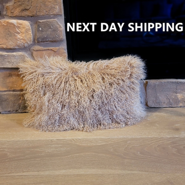 Mongolian Fur Lumbar Pillow Etsy