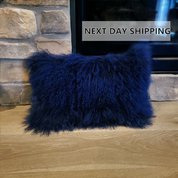 Mongolian Fur Lumbar Pillow Etsy