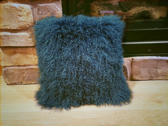 Teal fur pillow new arrivals