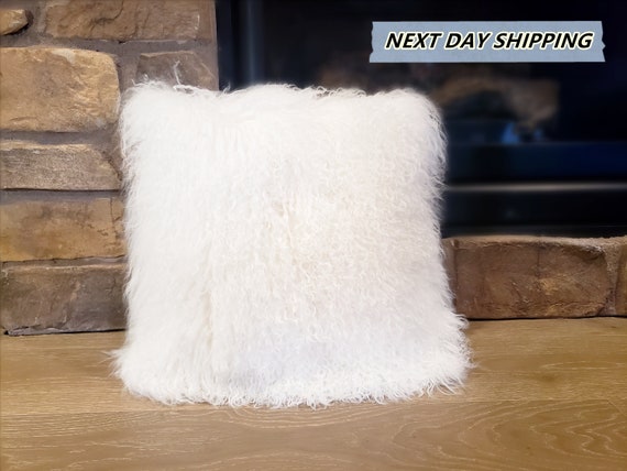 22x22 Mongolian Lamb Fur Pillow Bleached White Tibetan Sheepskin Pillows Decorative Fur Pillows Home Decor Curly Fur Gift for Her Etsy Canada