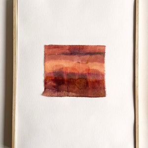 EVENING SONG VII __ naturally dyed silk textile art / botanical art / framed artwork / wall art / natural painting