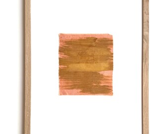 Botanical Dye Painting on Silk: Abstract Sunset Textile Artwork, Framed 11x14 ("Radiation I")