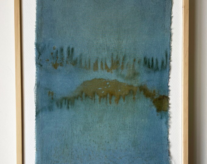 Naturally Dyed Silk Textile - 'REFLECTION' - Framed Artwork - Textile ...