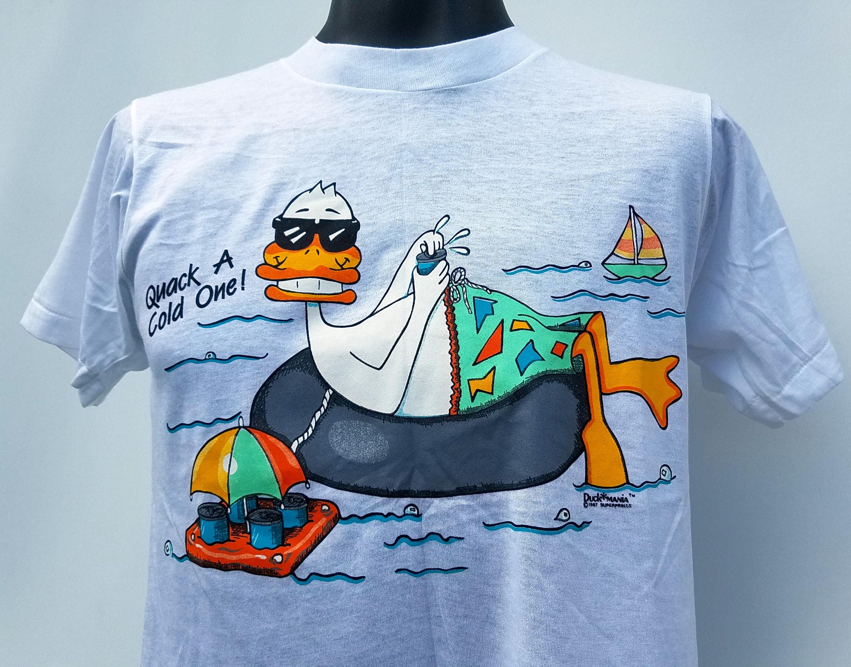 Vintage 80s Quack A Cold One by DUCK MANIA 1987 Screen Stars 50/50