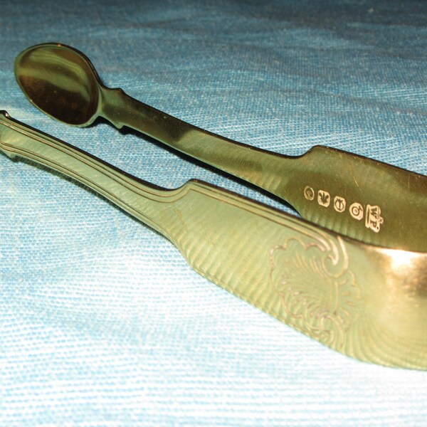 Antique 1902 Hallmarked Sugar Tongs William Page & Co. Birmingham Electroplate England Candy Dish Serving Utensil Vintage Chester Import