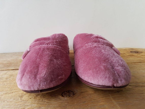 Vintage 50s PACKARD slippers Pink Velvet Boudoir … - image 7