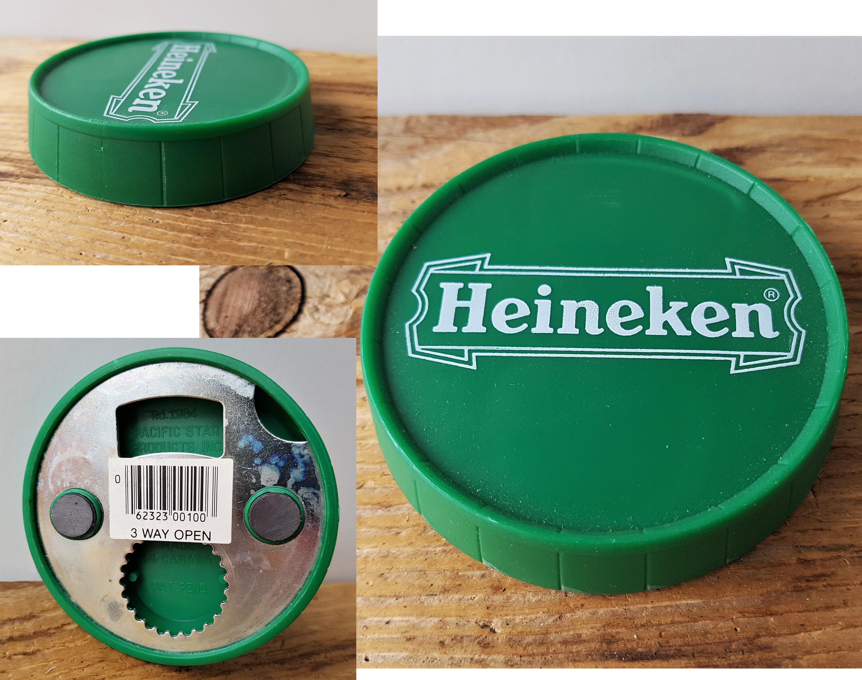 Vintage 80s HEINEKEN BEER 3 Way Bottle Opener Round Etsy