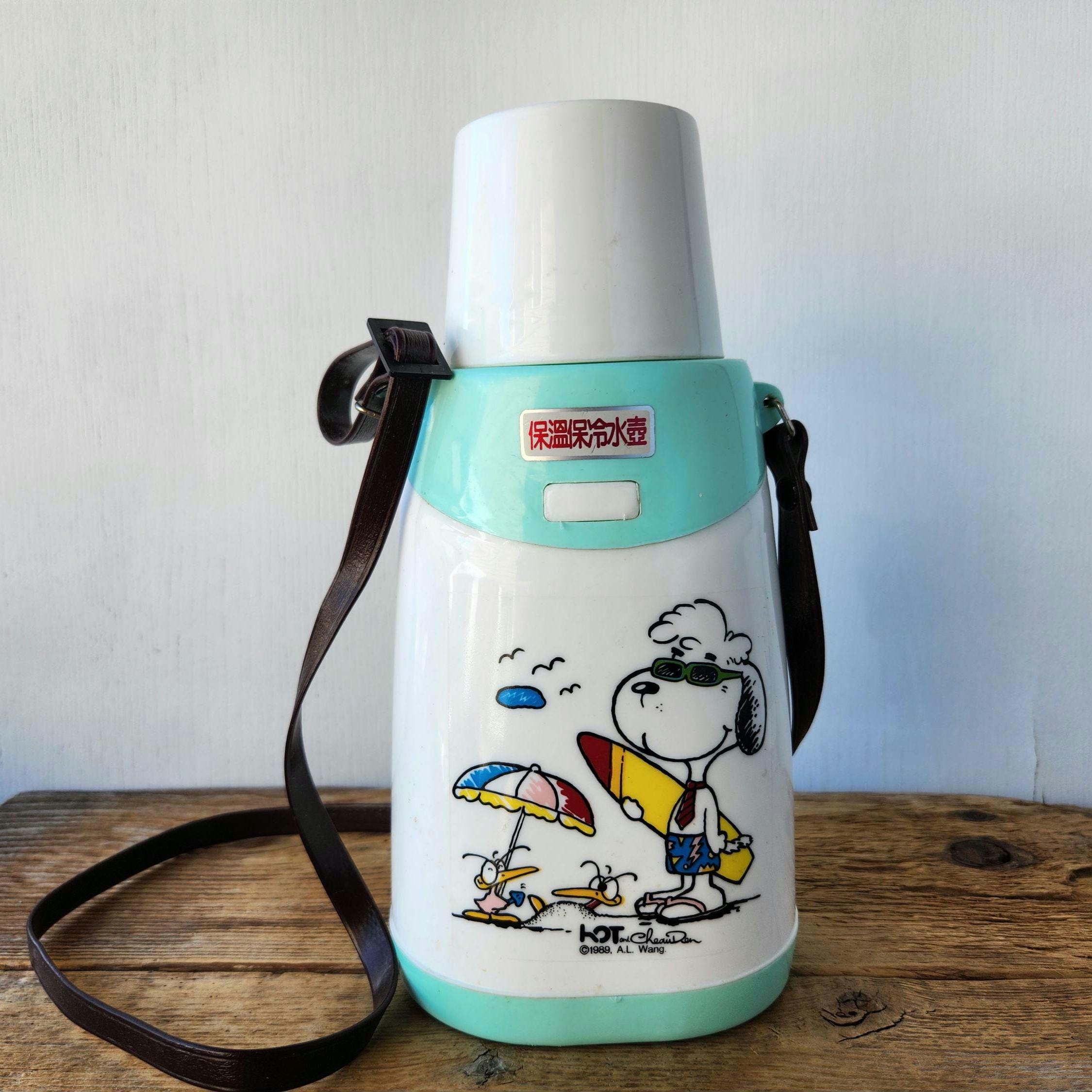 SNOOPY　THERMOS　バッグ　小物入　サーモス　昭和レトロ　スヌーピー OSK ランチバッグ がま口タイプ スヌーピーブラック