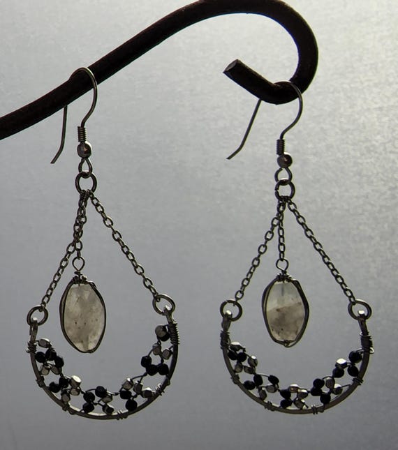 Chakra White Cloud Quartz Dangle Drop Earrings  T… - image 5