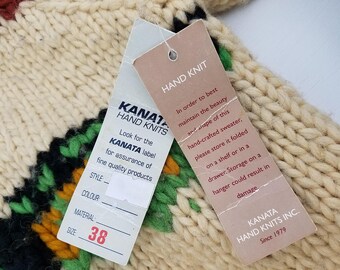 Vintage KANATA Hand Knit Chunky Cowichan Inspired Sweater Jacket