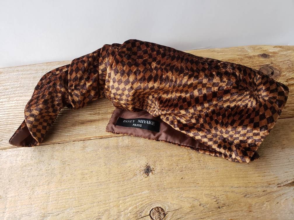 RARE 80s ISSEY MIYAKE Scarf - Paris - Brown Shimmer