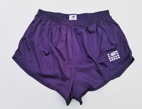 Vintage 80s NEW BALANCE Shiny Purple Satin Running Gym Shorts