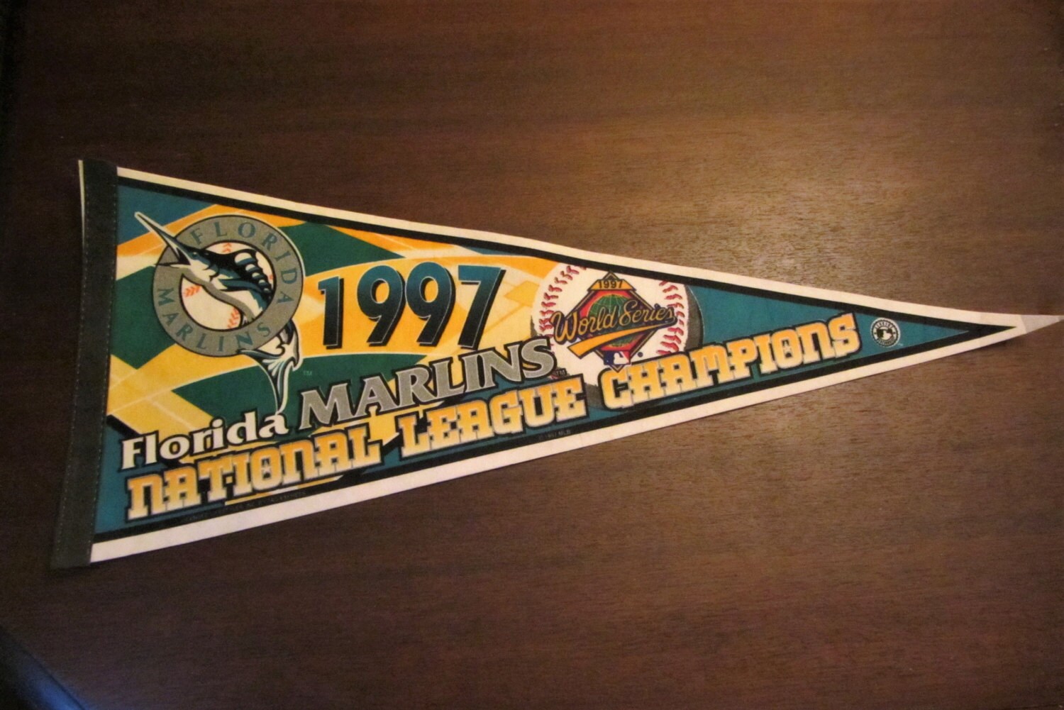 1994 FLORIDA MARLINS Opening Day Souvenir Banner Pennant Signed by