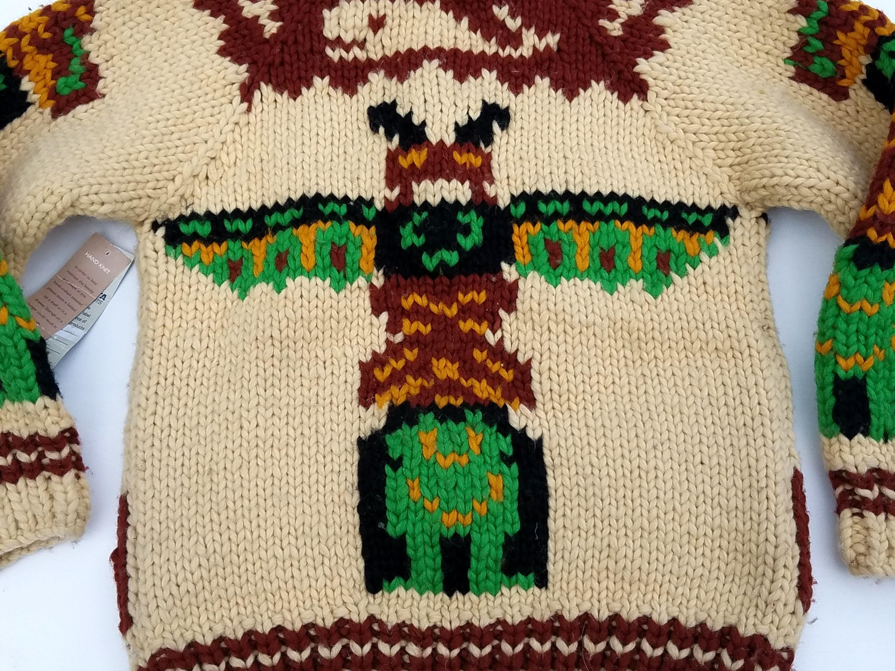 Vintage KANATA Hand Knit Chunky Cowichan Inspired Sweater