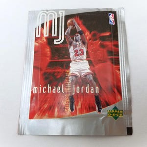 Vintage Pack van 1998 bovendek MICHAEL JORDAN stickers ongeopend officiële NBA Trading Collectibles