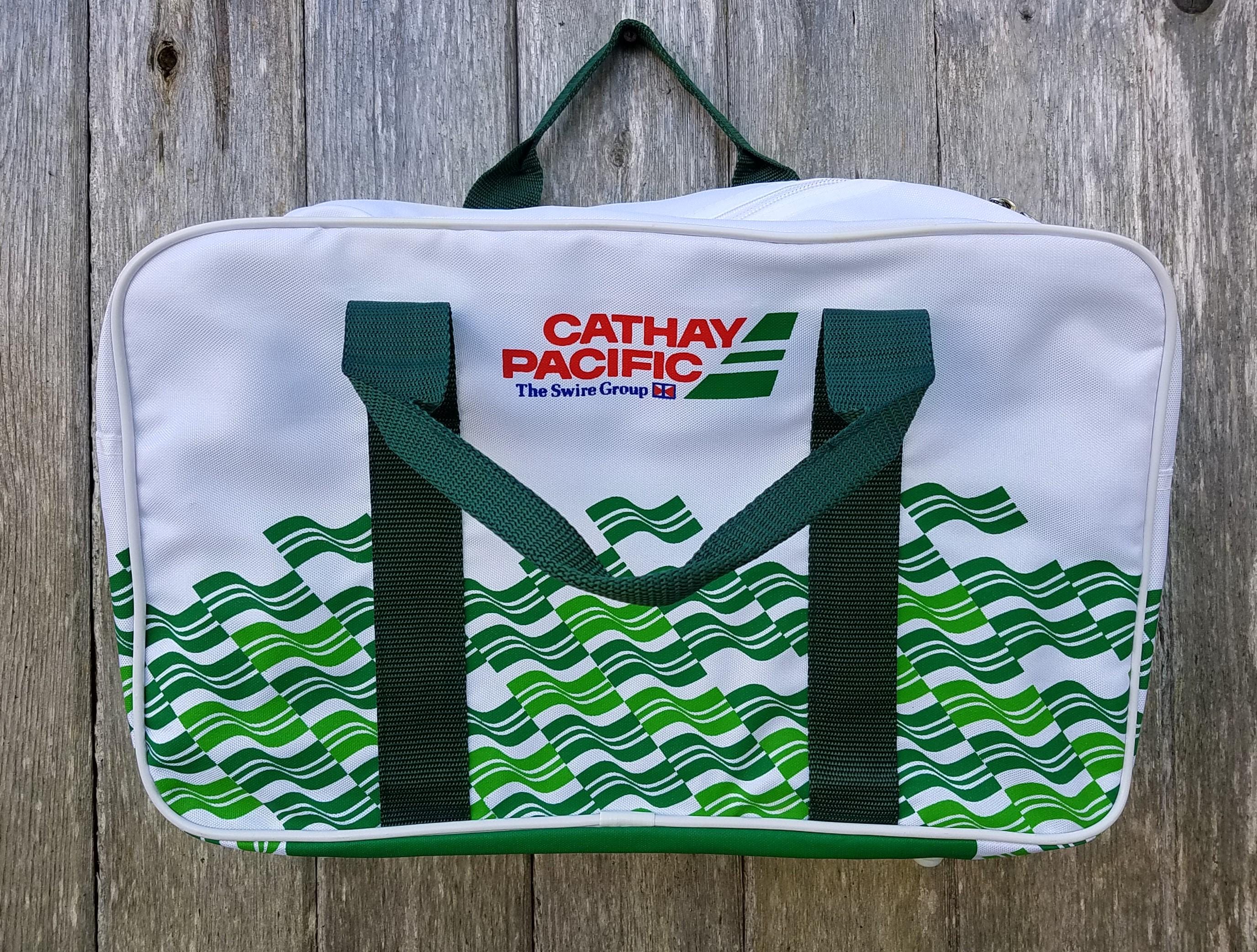 Vintage 80s CATHAY PACIFIC AIRWAYS Travel Carry on Bag - Zipper