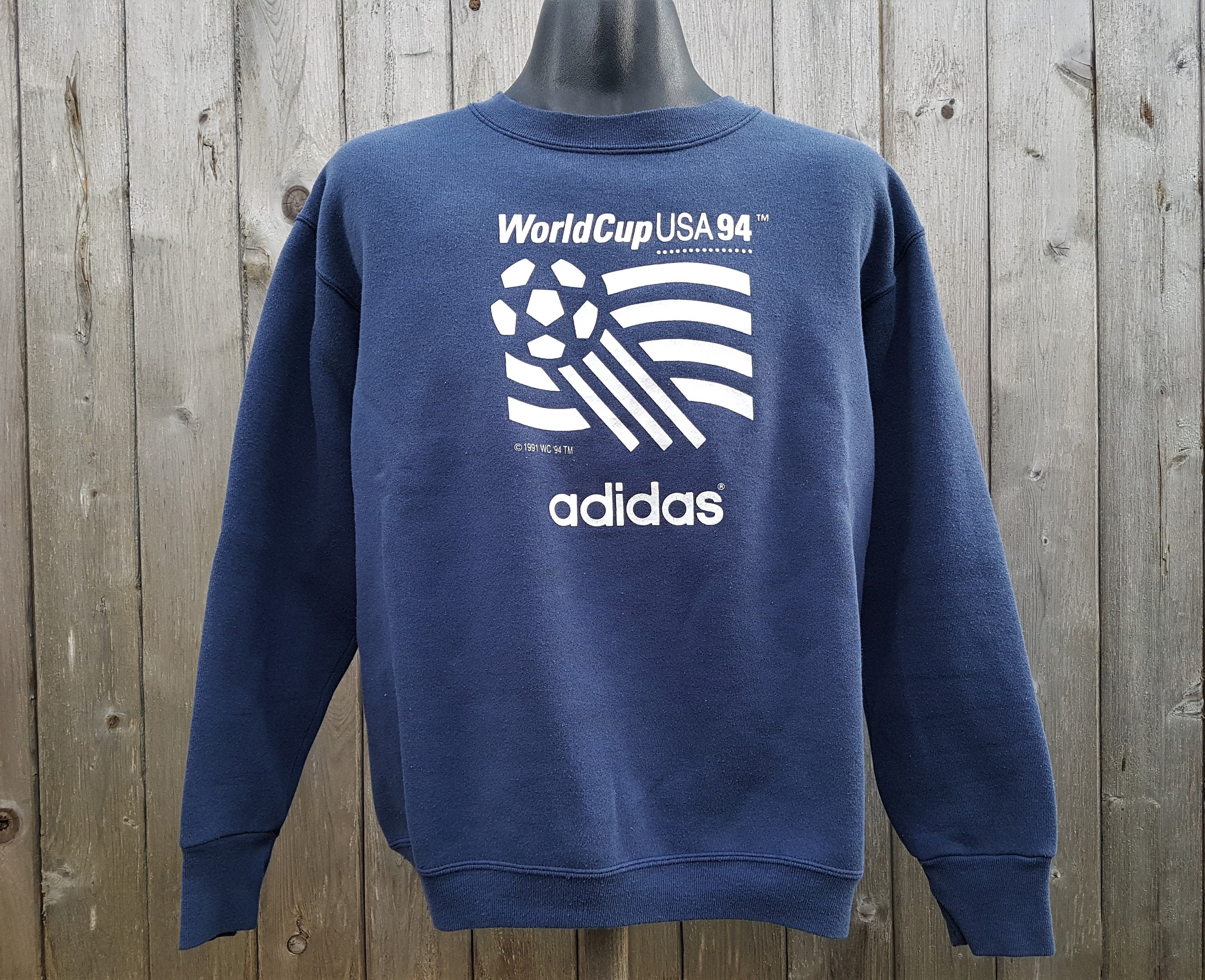 Vintage 90s Adidas World USA 94 Navy Sweatshirt Fifa Made - Etsy Sweden
