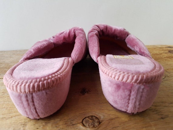 Vintage 50s PACKARD slippers Pink Velvet Boudoir … - image 5