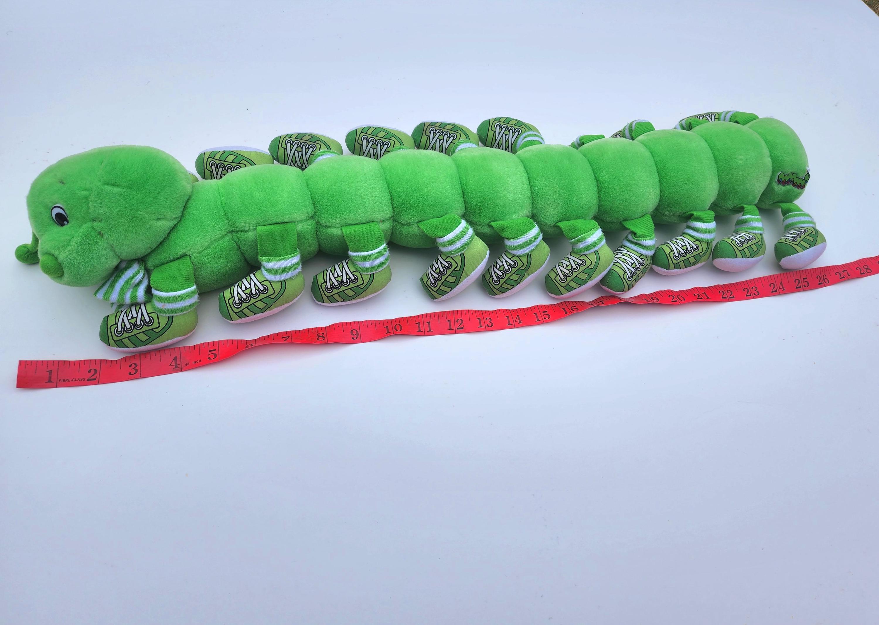 Vintage 90s Green Caterpillar Plush Lots a Leggggggs - 20 Legs