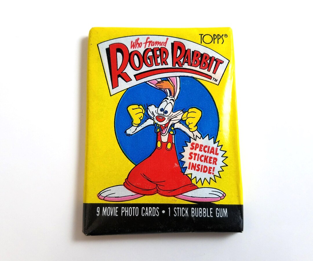 Vintage 1987 Who Framed ROGER RABBIT Topps Unopened Wax Pack - 9 Movie ...