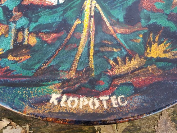 Vintage 60s Klopotec Dekor Zagreb Rucni Rad Handmade Steel Plate