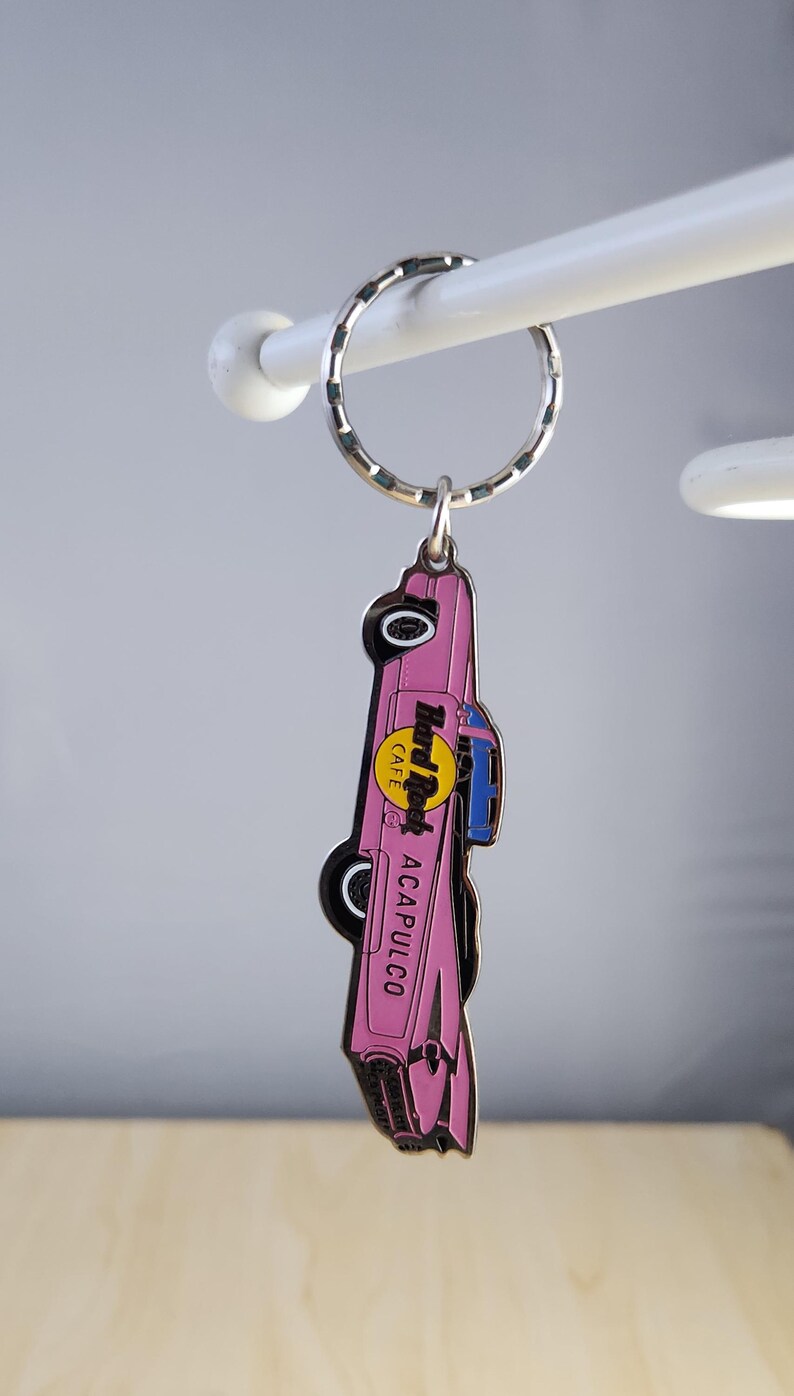 Vintage 1990s Pink Cadillac Convertible Car Hard Rock Cafe Key Chain ...