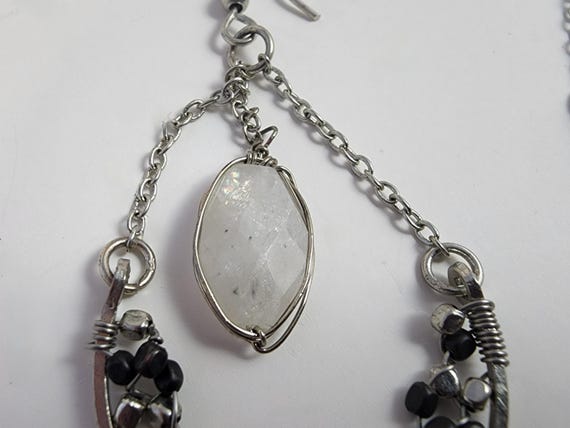 Chakra White Cloud Quartz Dangle Drop Earrings  T… - image 10