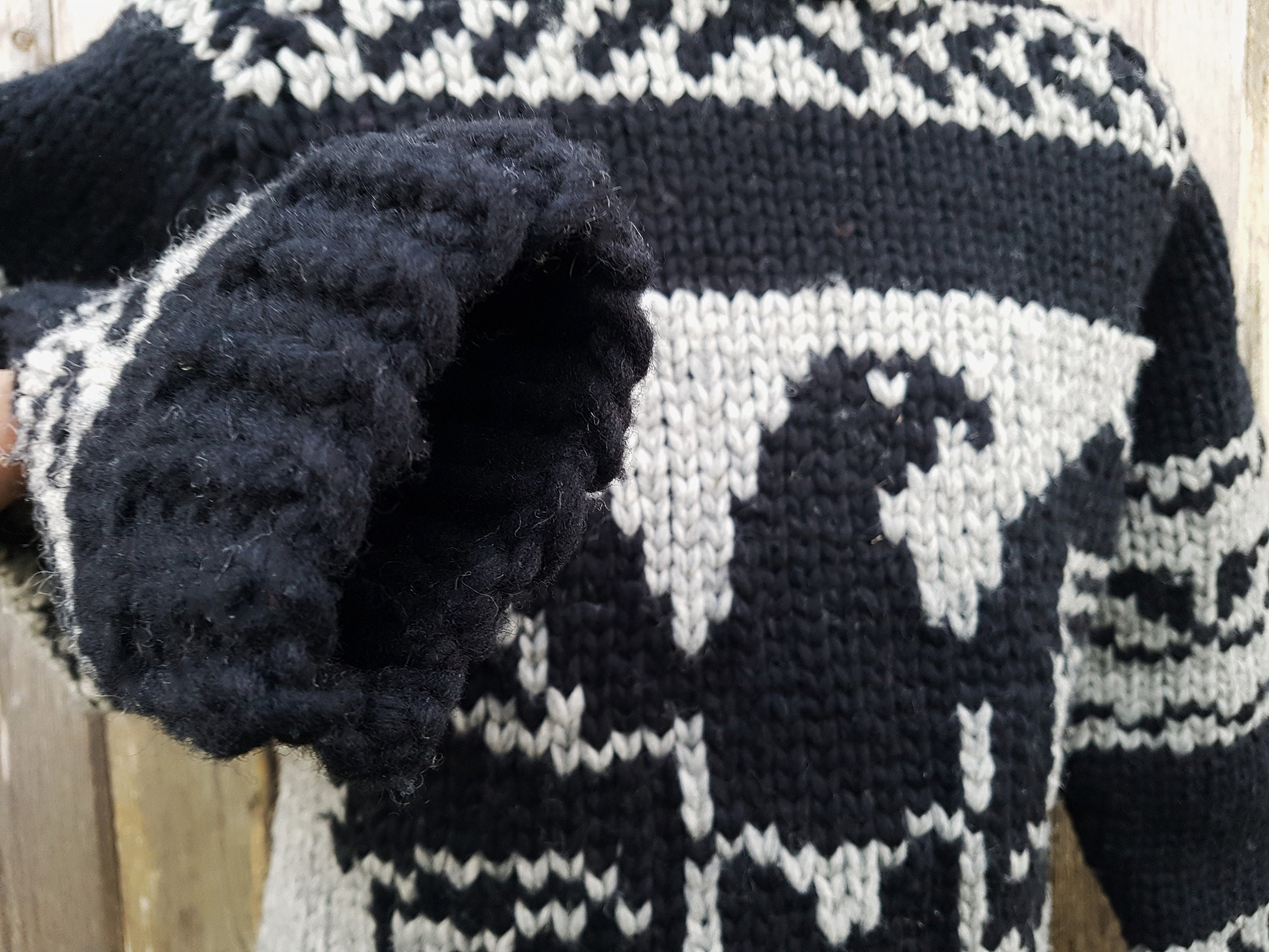 Vintage 80s Cowichan Indian Sweater Pullover Thunderbird