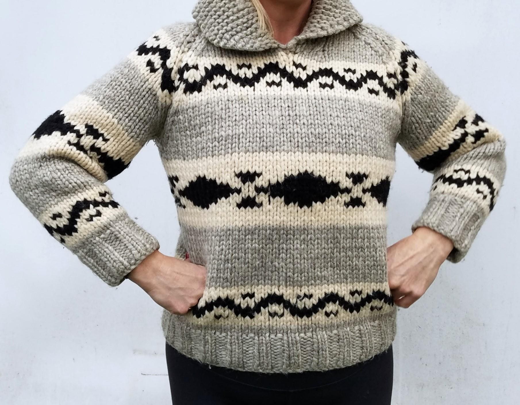 Vintage 70s/80s Authentic Cowichan Sweater - Hand-knit Coast