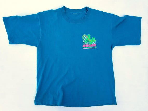 Vintage 90s GECKO HAWAII T-shirt Neon Lizard Retro Tee Size XL