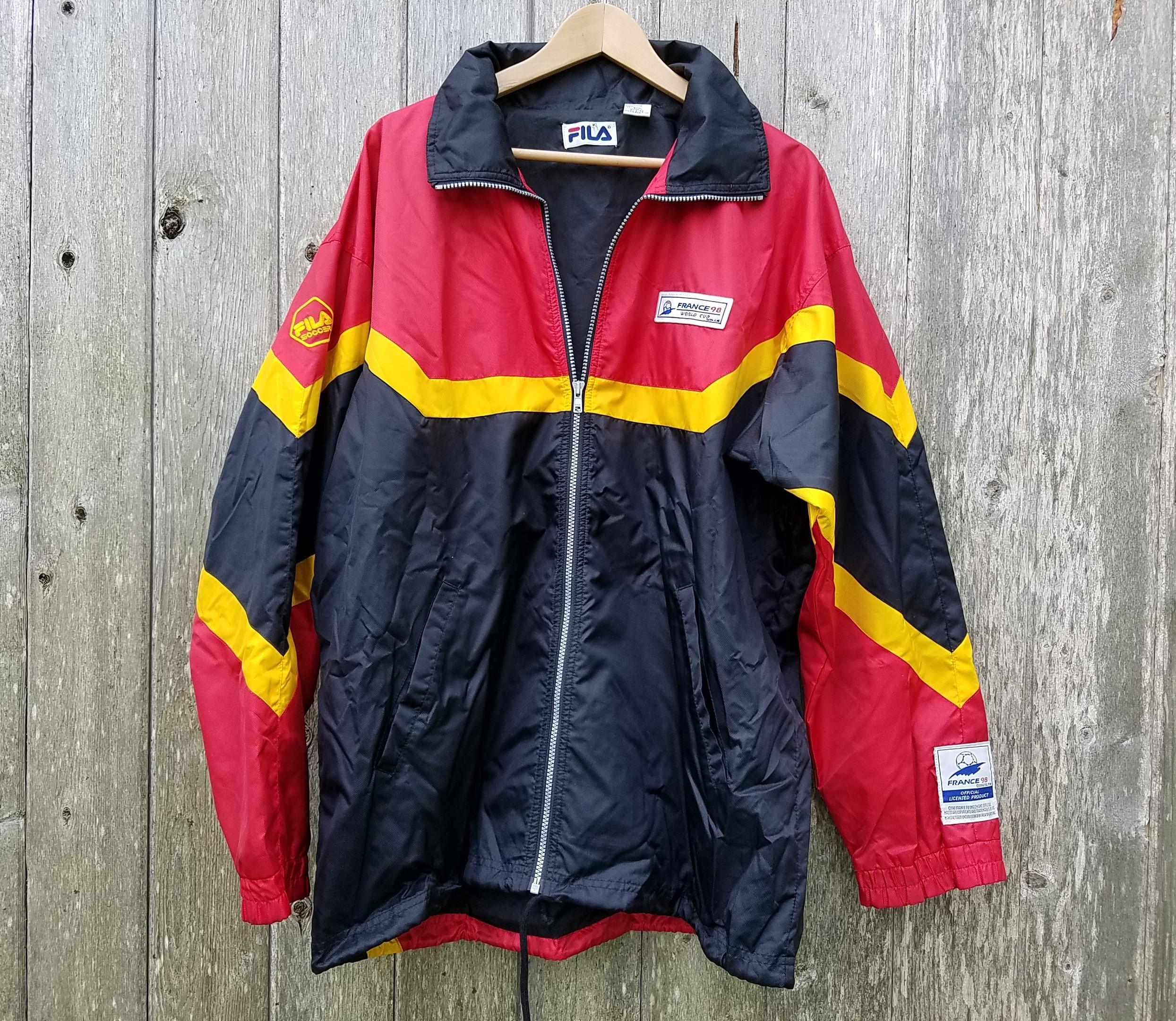 Yellow red and blue fila jacket discount