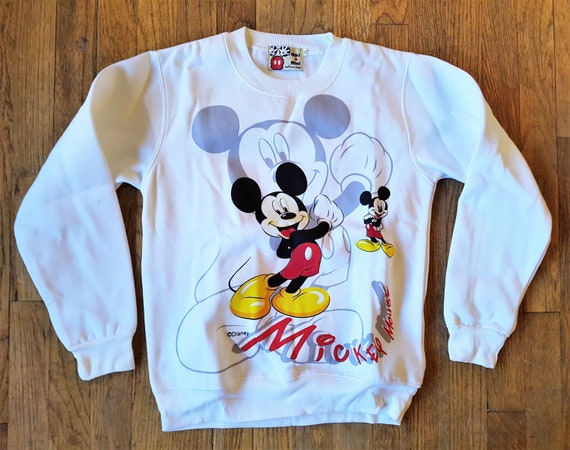 Mickey Mouse Disney Charcoal Speckled Hoodie Sweatshirt Pullover Unisex Sz M NWT 