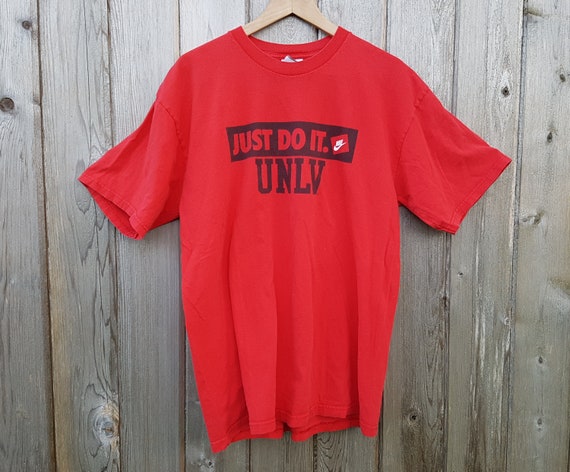 Vintage 90s UNLV Nike Just Do It T-Shirt Red Runn… - image 1