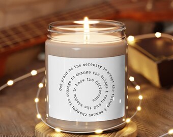 Vela de soja perfumada Serenity Swirl, 9 oz Gran regalo para alguien en recuperación y celebrando su sobriedad en AA NA o cualquier programa de 12 pasos