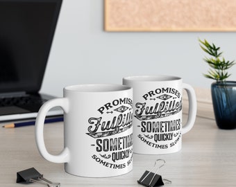 Taza de cerámica con promesas cumplidas, 11 oz. Un gran regalo para alguien en recuperación y celebrando su sobriedad en AA NA o cualquier programa de 12 pasos.