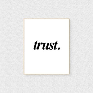trust. ~ Download ~ Printable 8x10 ~ SVG Vector ~ inspirational Words Photo ~ Home Office Room Wall Print ~ Black & White Text