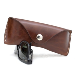 Leather glasses case for Rayban Aviator, Wayfarer, Justin, Tuscany Brown
