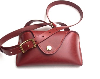 Womens crossbody leather sunglasses case clutch, glasses case, large sunglass case -The Athena purse-