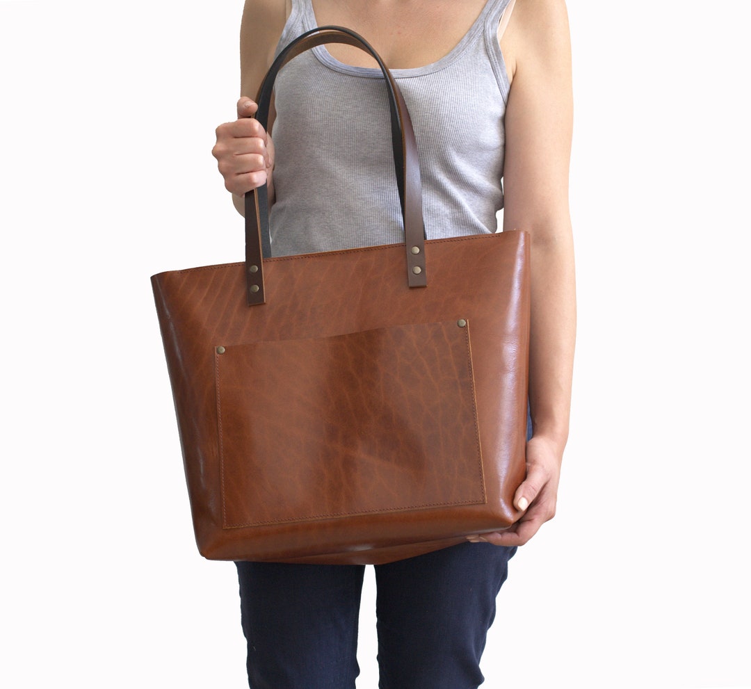 Leather Tote Bag for Women Tote Bag With Zipper Laptop Bag Etsy