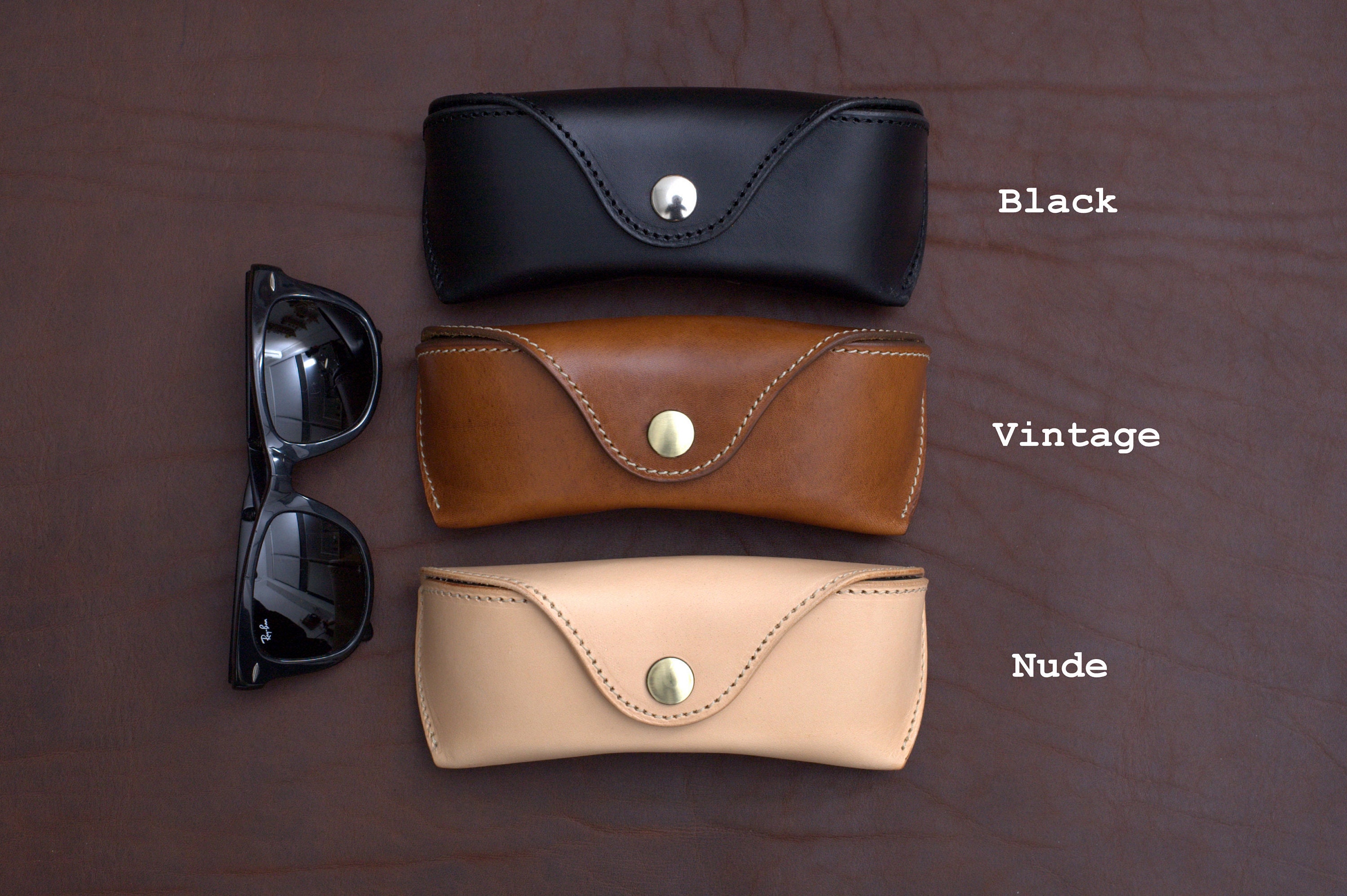 Leather sunglasses Case, Personalized glasses Case with belt loop, Custom hard  sunglass Case for Wayfarer, Persol