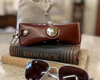 Airtag Glasses case leather for Aviator sunglasses case personalized eyeglass case Randolph engineering sunglasses holder with airtag