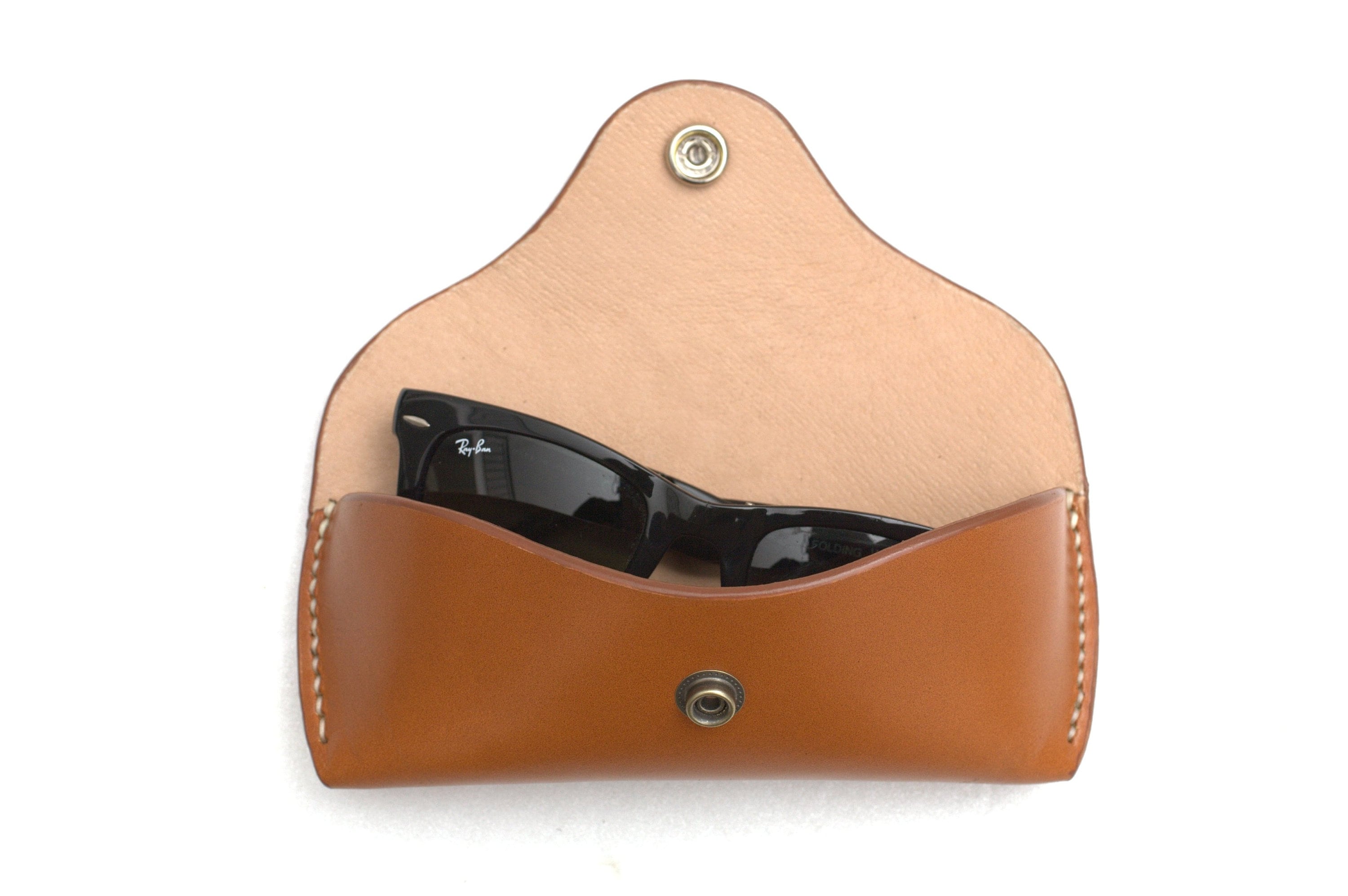 Bridle leather Glasses case Saddle tan