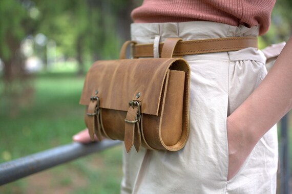 de cinturón de cuero para mujeres riñonera bolso de - Etsy España