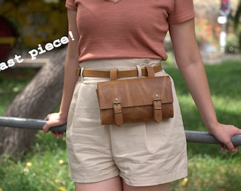 Leather belt bag for women fanny pack hip bag waist bag utility belt gift for her for him