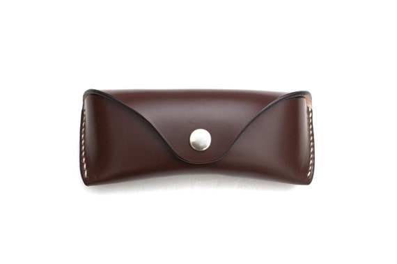 English Bridle Leather Sunglasses Case for aviator Australian nut