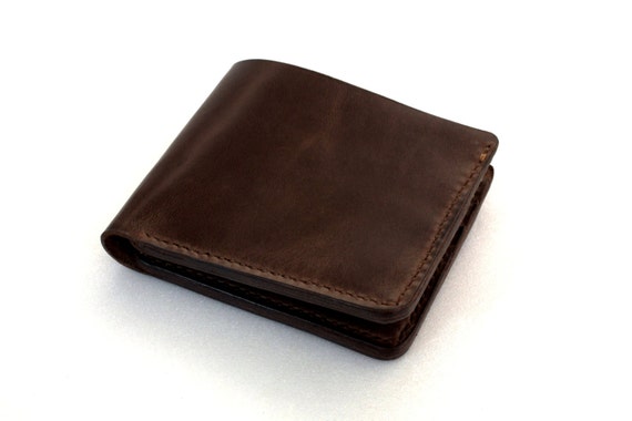 Leather Wallet Hand made Italian leather espresso brown Handcrafted by Celyfos®