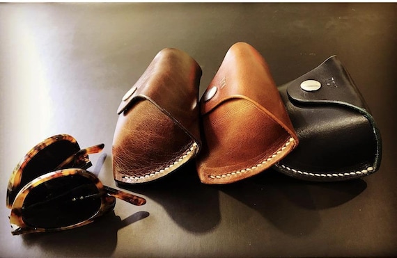Glasses Case for Folding Ray Ban Sunglasses, Veg Tan Bridle