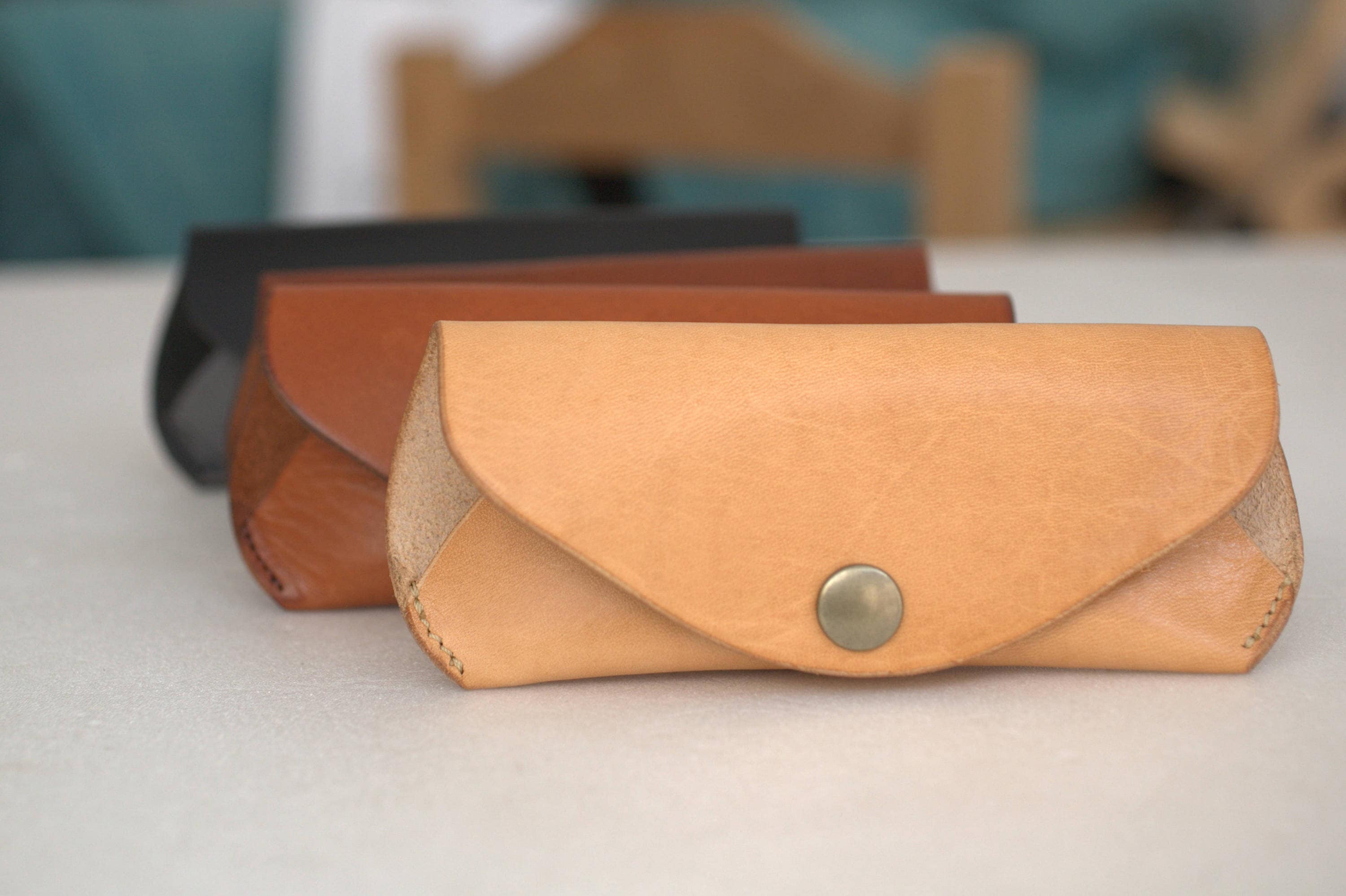 Leather Glasses Case - Natural Tan