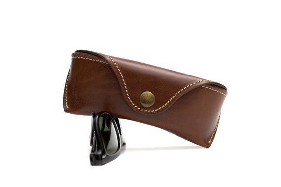 Leather glasses case Tuscany brown