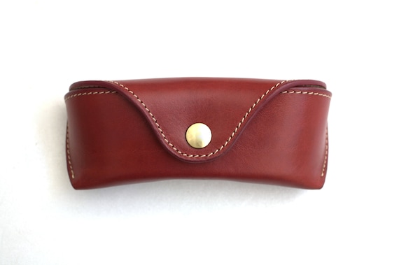 Leather glasses case Oxblood Red